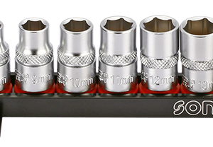 Socket Set on Rail 3/8″, 10pcs Metric