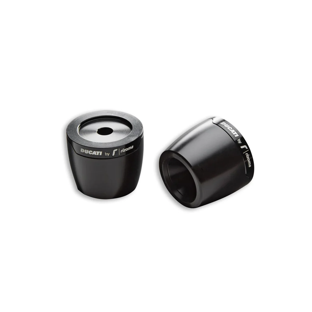 DUCATI BILLET BAR END HANDLEBAR COUNTERWEIGHTS – BLACK